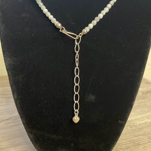 Stone & Silver Chain Necklace - Picture 4 of 9